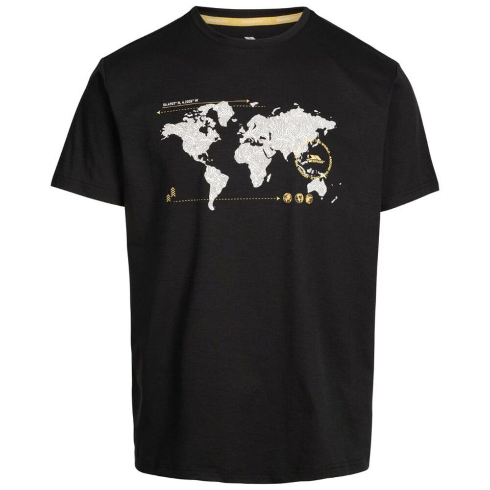 Trespass Mens Ohio Map TP75 T-Shirt / Black